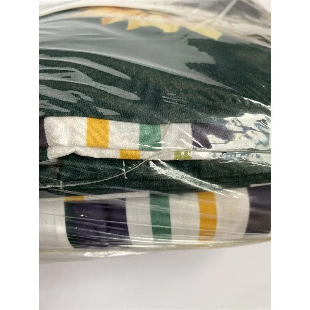 DreamStyles BY BIBB 4-Piece Full Sheet Set Striped ,Sunflowers NEW Vintage